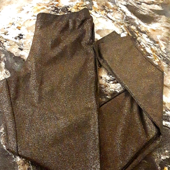 Forever 21 gold/black shimmer leggings - Picture 1 of 2